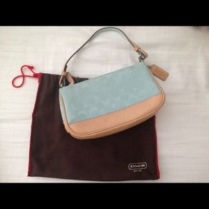 Turquoise coach purse