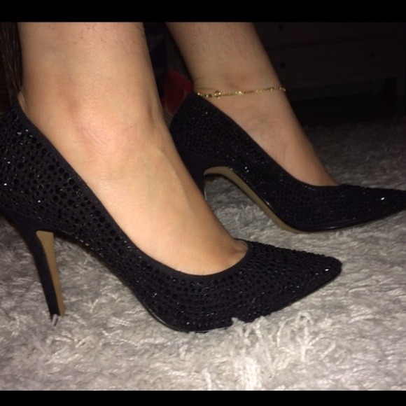 Zara studded pointed toe heels