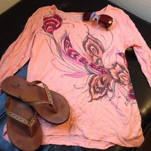 Peachy pink 3/4 sleeve top Peachy pink 3/4 sleeve top