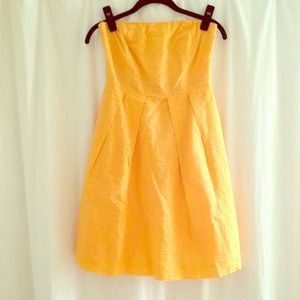J.Crew Strapless Cantaloupe Seersucker Dress