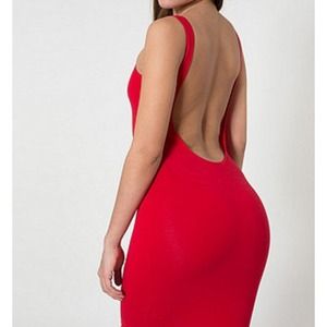 Cotton Spandex Jersey Scoop Back Tank Dress