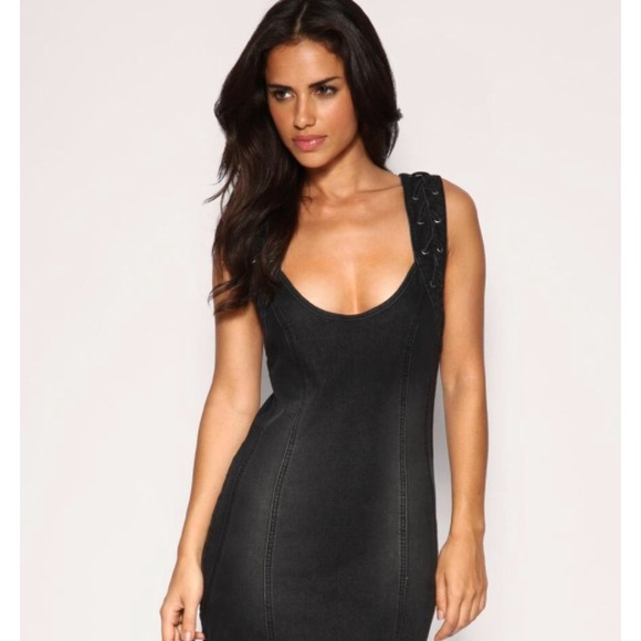 Asos Washed Black Denim Dress