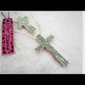 Betsey Johnson double strand cross necklace..