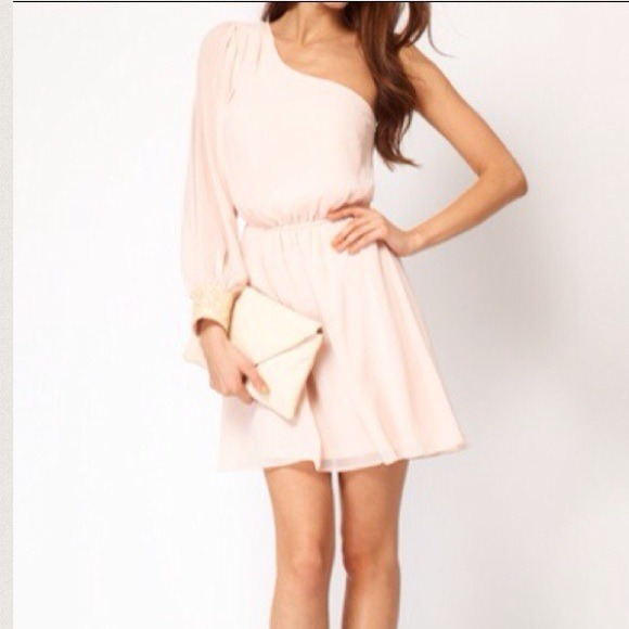 ASOS one sleeve sequined cuff dress.
