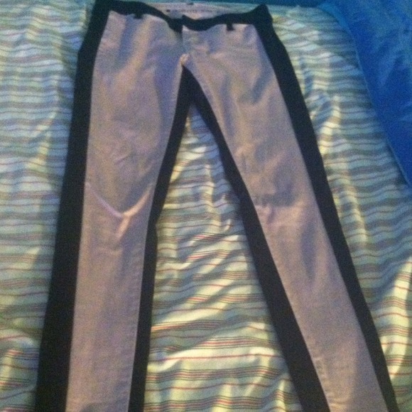 Black and pink skinny jeggings