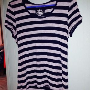 Navy blue and gray striped shirt