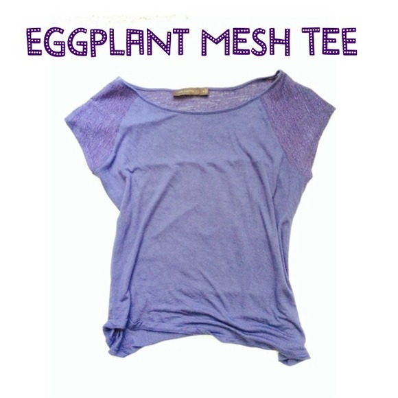 The Limited Tops - Eggplant Mesh Tee