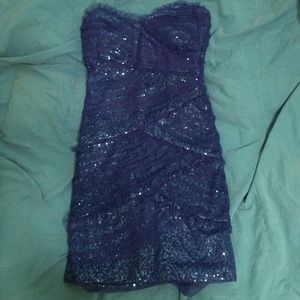 Blue sequin dress
