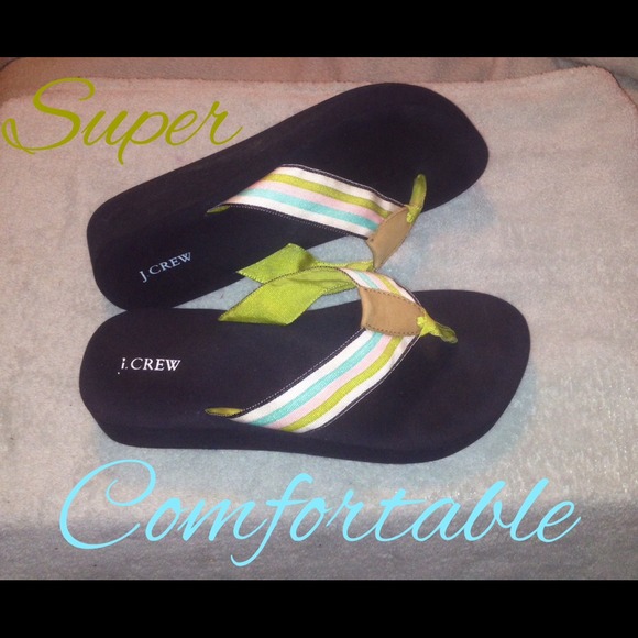 J Crew platform flip flops