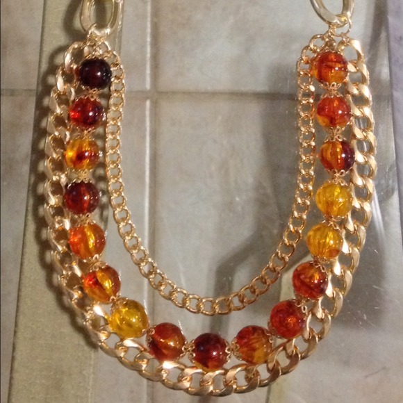 M Haskell gold and amber Statement Necklace - Picture 3 of 3