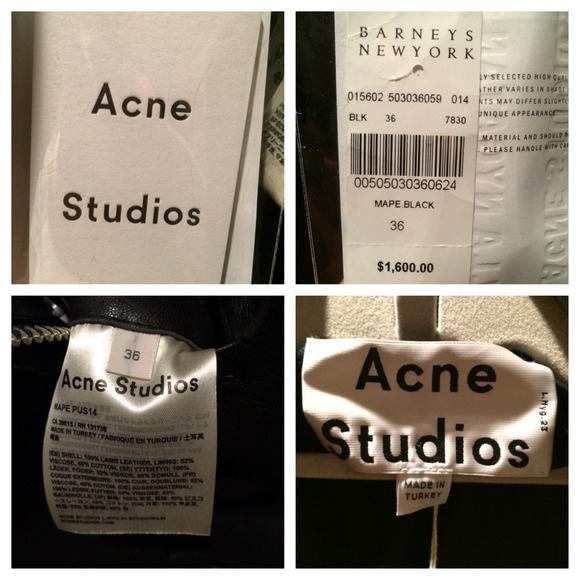 SOLD ๐ซ๐ซ Acne Studios Mape Leather Jacket Size 36 - Picture 3 of 4