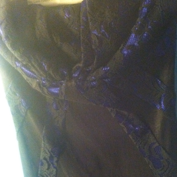 PURPLE and black lace topped dress