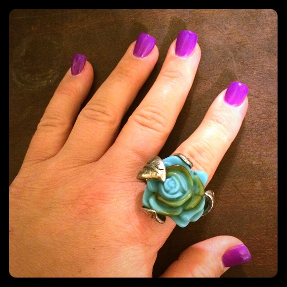 Turquoise flower ring