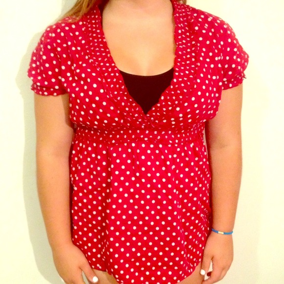 ALL ITEMS MUST GO ❤️ Red Polka Dot shirt