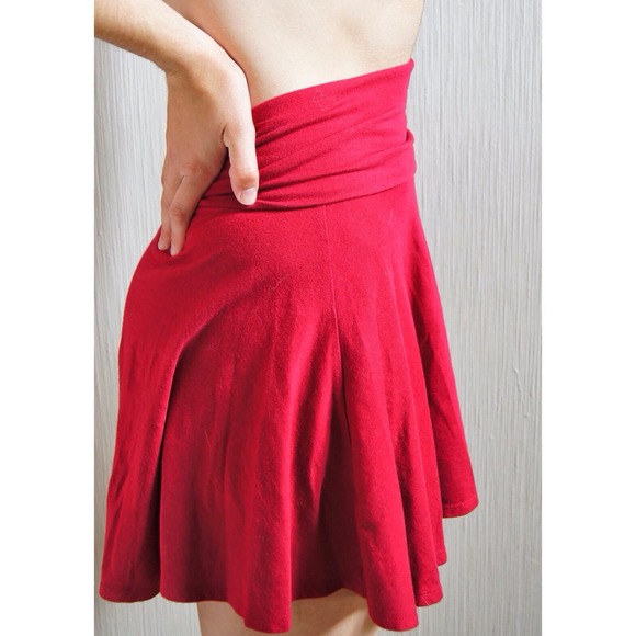 Forever 21 Red fold-over stretchy tennis skirt