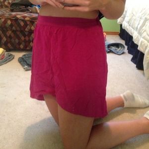 Magenta high low skirt