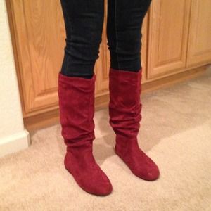 Burgundy boots