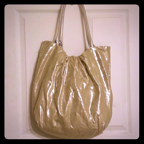 BUNDLED Silver metallic sachel