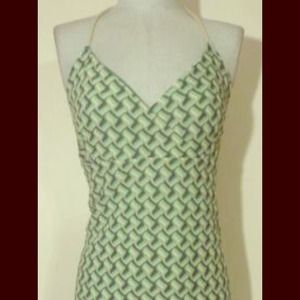 Ann Taylor Loft Crochet Knot Halter Dress Peacock