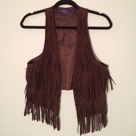 Suede fringe vest