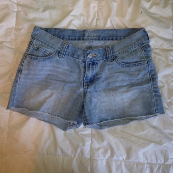 Light wash denim shorts