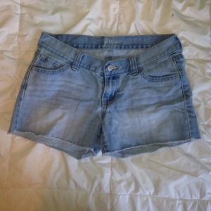 Light wash denim shorts