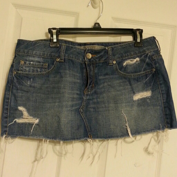 Bundled Dark and light denim mini skirt