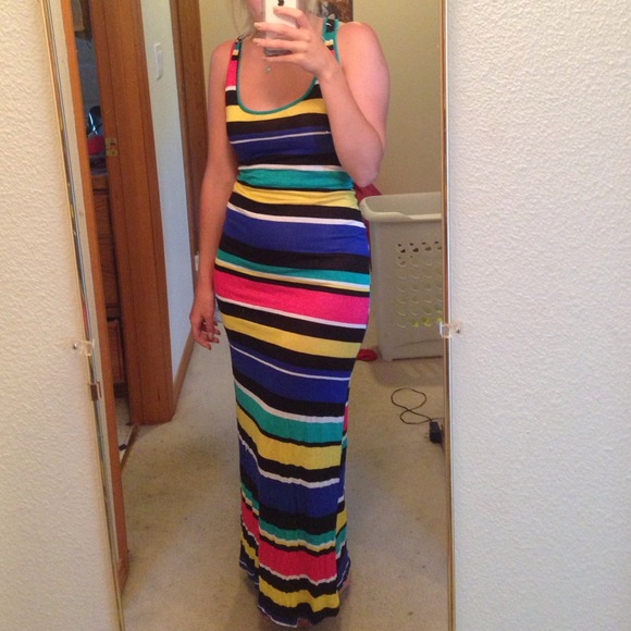 Striped colorful maxi dress NEVER WORN
