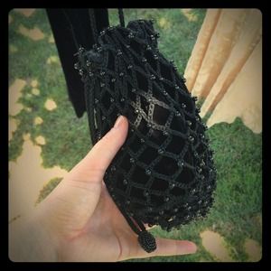 Pretty beaded drawstring purse