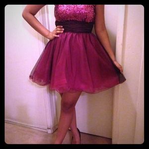 Pink strapless cocktail dress!