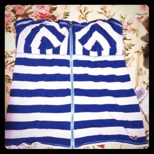 strapless zipup tanktop