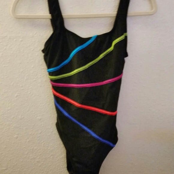 Black neon colored design one piece