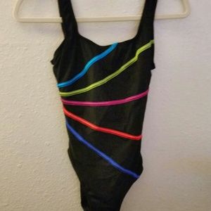 Black neon colored design one piece
