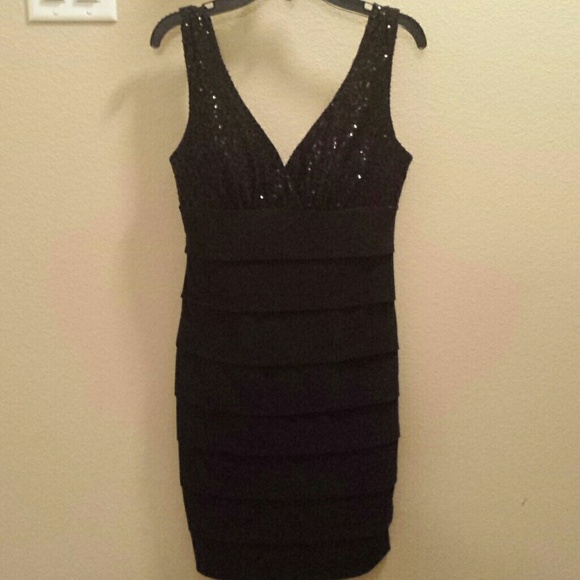 NWOT SASSY LITTLE BLACK DRESS WITH SEQUINS