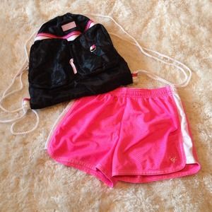 Vintage Reebok backpack & Justice Athletic Shorts