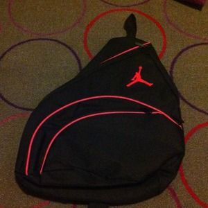 NEW Black Jordan backpack with Pink lining & logo