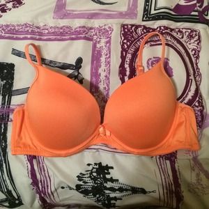 Orange plunge bra