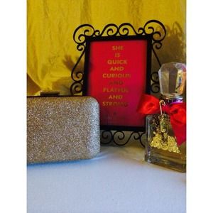 REDUCED! Gold Glitter Clutch $10