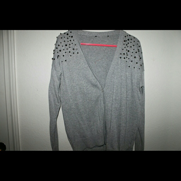 Grey studded cardigan