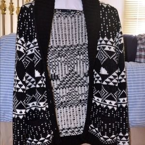 Black and white patterned cardigan