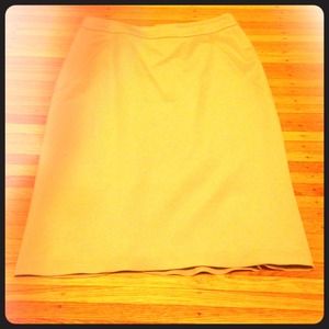 Cream colored crepe pencil skirt