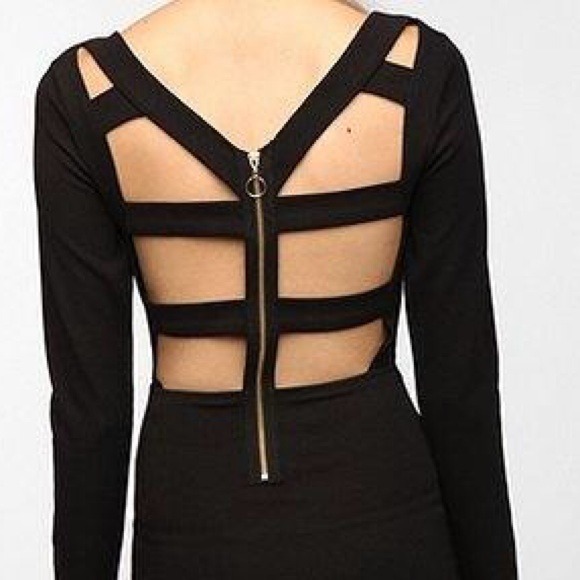 NWT MINKPINK black caged dress