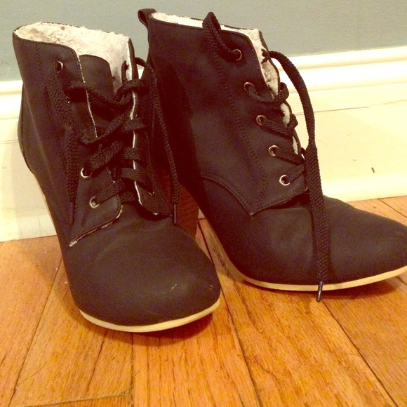 Cooperative Faux Shearling Ankle Boots