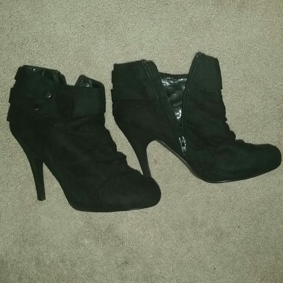 Black suede booties