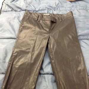Metallic black cuffed slacks sz 6
