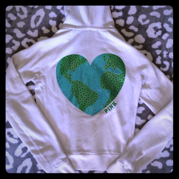 Victoria's Secret earth bling hoodie💙💚
