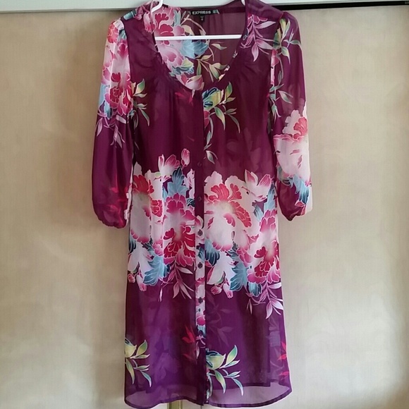 Floral button up dress