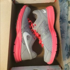 Pink and Grey Nike Running Sneakers