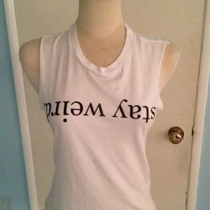 Brandy Melville Stay Weird Muscle Tee