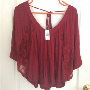 Wet seal red shirt with lace brand new with tags